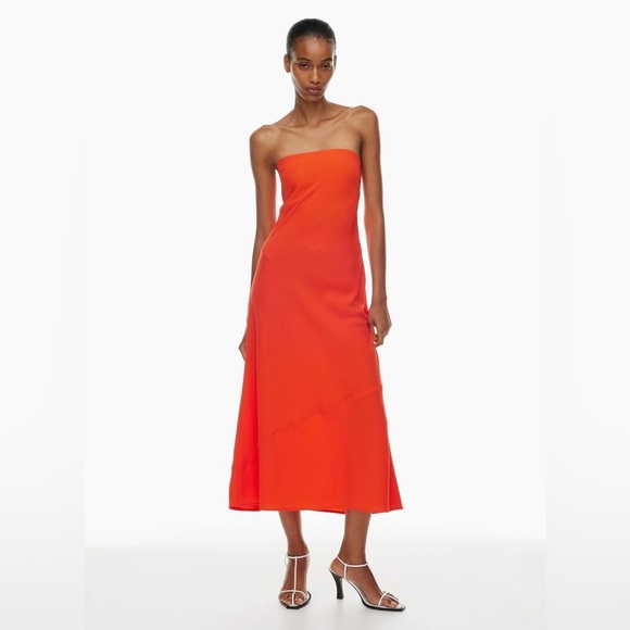 Aritzia Babaton Strapless Orange Resolution Dress - Picture 1 of 5